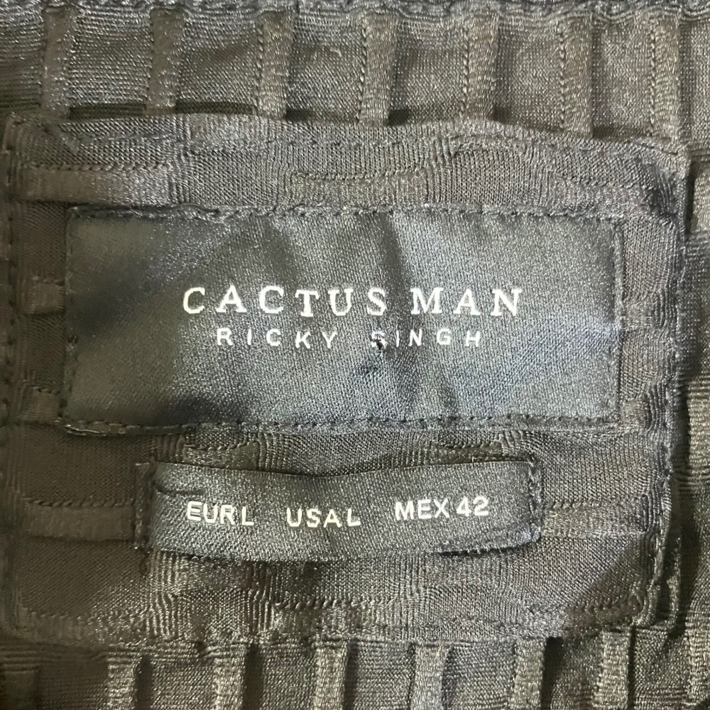 Cactus Man Ricky Singh Mens Black Textured Waffle Button Up Shirt Size Large - Picture 4 of 8